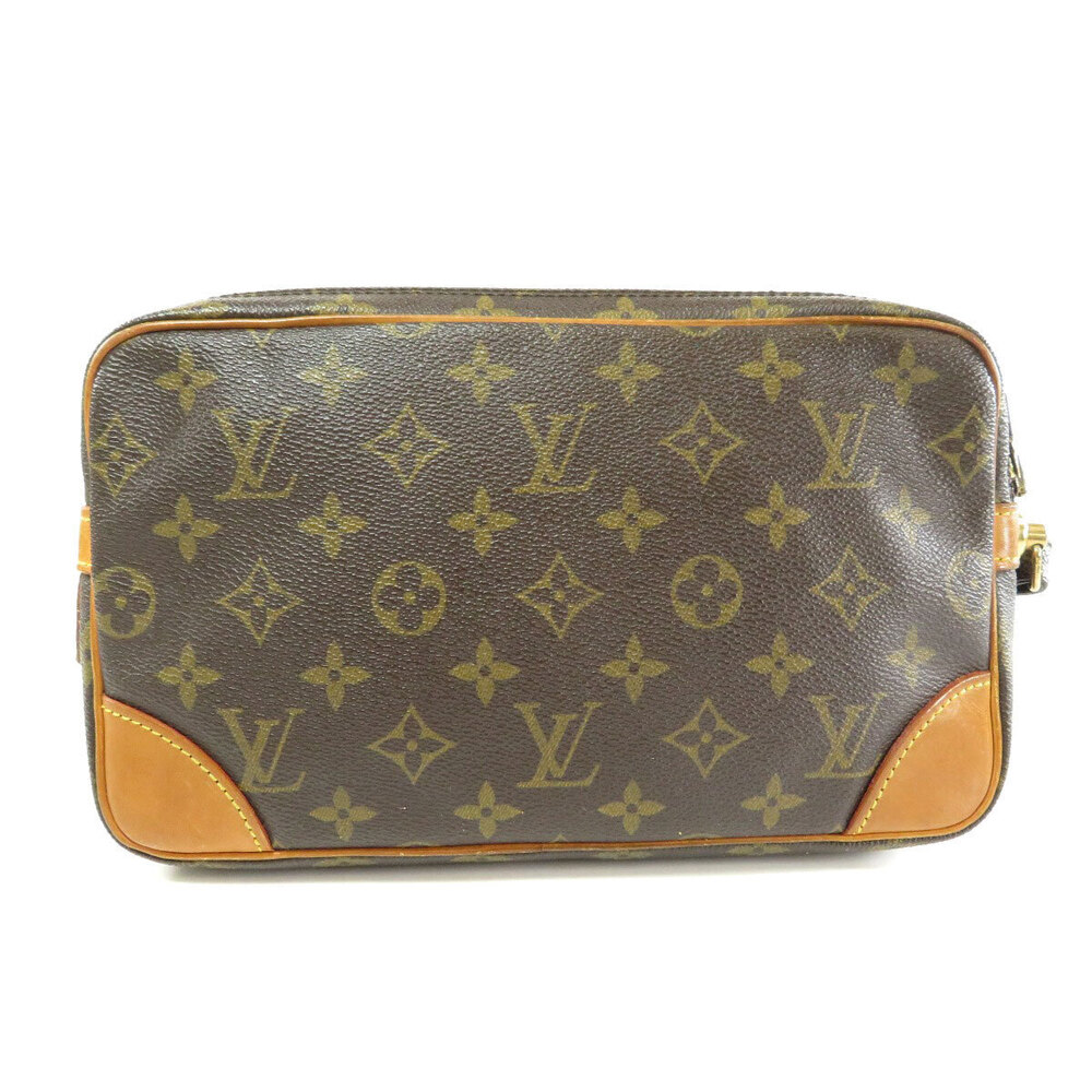 Louis Vuitton Clutch Dragonne Bag Monogram Marly Canvas Brown